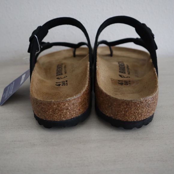 Birkenstock Women Sz 41 US 10-10.5 Gator Gleam Black Single Toe Loop Sandals - Picture 4 of 12